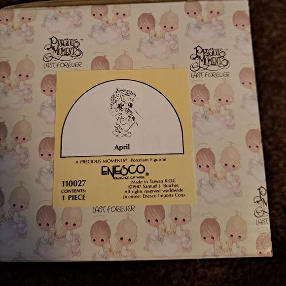 NWT Vtg Retired Precious Moments Figurine April 1987 Enesco Samuel J Butcher - Picture 8 of 8